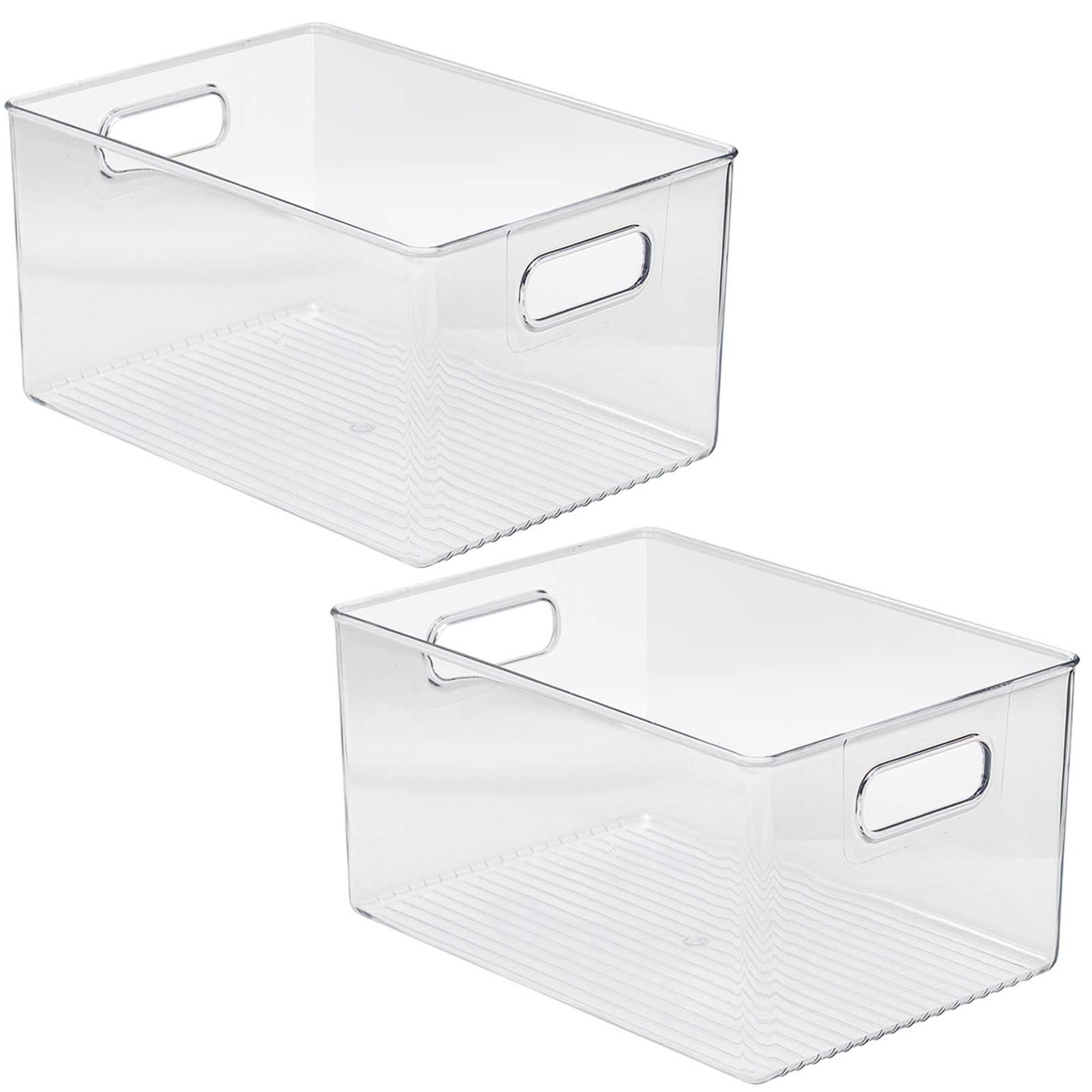 Sorbus 11.25" Clear Plastic Handled Bin Set